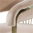 Pemberly Row Modern Beige Velvet Dining Chair with Gold Stainless Steel Base