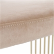 Pemberly Row Modern Beige Velvet Dining Chair with Gold Stainless Steel Base