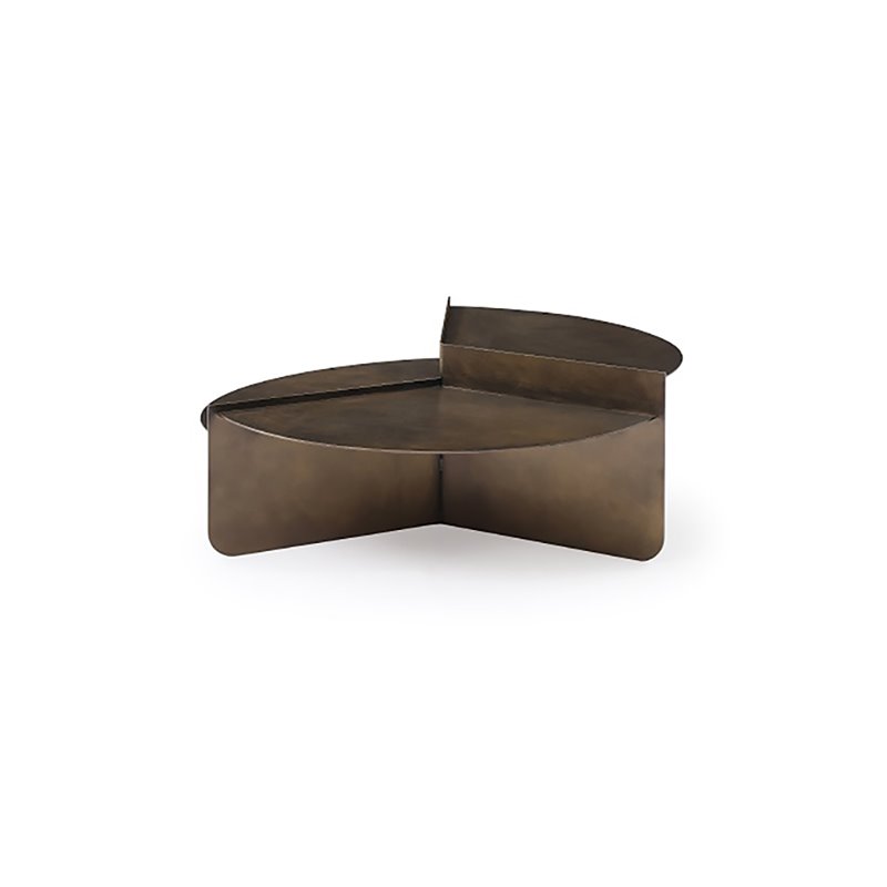 Pemberly Row Modern Metal Coffee Table in Antique Brass