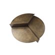 Pemberly Row Modern Metal Coffee Table in Antique Brass