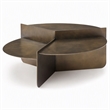 Pemberly Row Modern Metal Coffee Table in Antique Brass