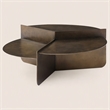Pemberly Row Modern Metal Coffee Table in Antique Brass