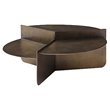 Pemberly Row Modern Metal Coffee Table in Antique Brass