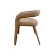 Pemberly Row Beige Fabric Dining Chair with Cast Iron Legs