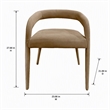 Pemberly Row Beige Fabric Dining Chair with Cast Iron Legs
