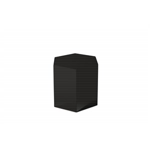 Pemberly Row Hexagonal MDF Wood End Table in Black High Gloss Finish