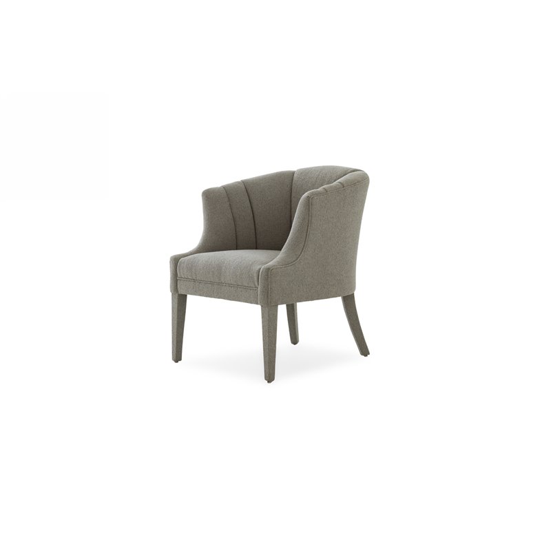 Pemberly Row Polyester Fabric Upholstered Accent Chair in Gray