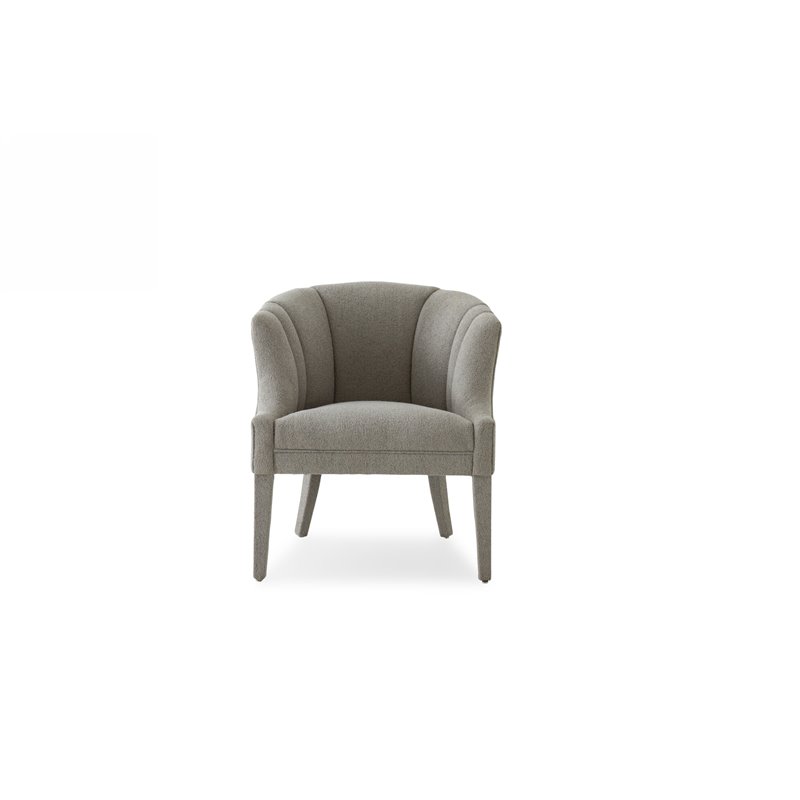 Pemberly Row Polyester Fabric Upholstered Accent Chair in Gray