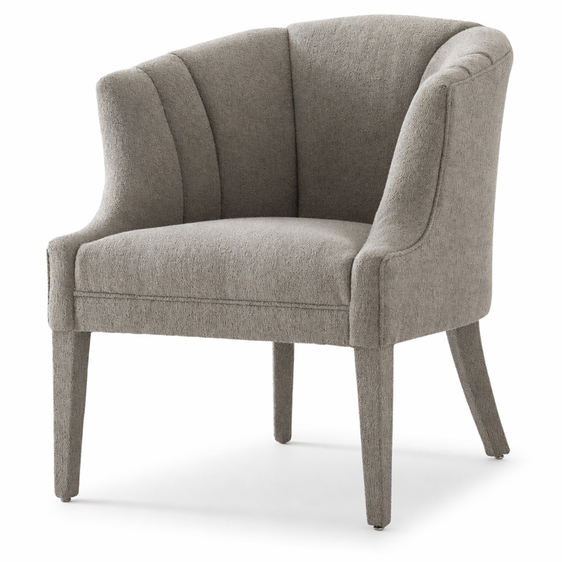 Pemberly Row Polyester Fabric Upholstered Accent Chair in Gray