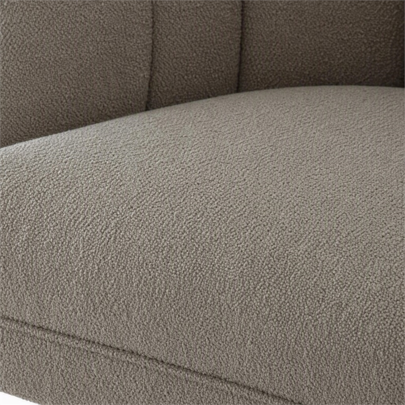 Pemberly Row Polyester Fabric Upholstered Accent Chair in Gray
