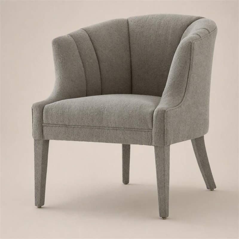 Pemberly Row Polyester Fabric Upholstered Accent Chair in Gray