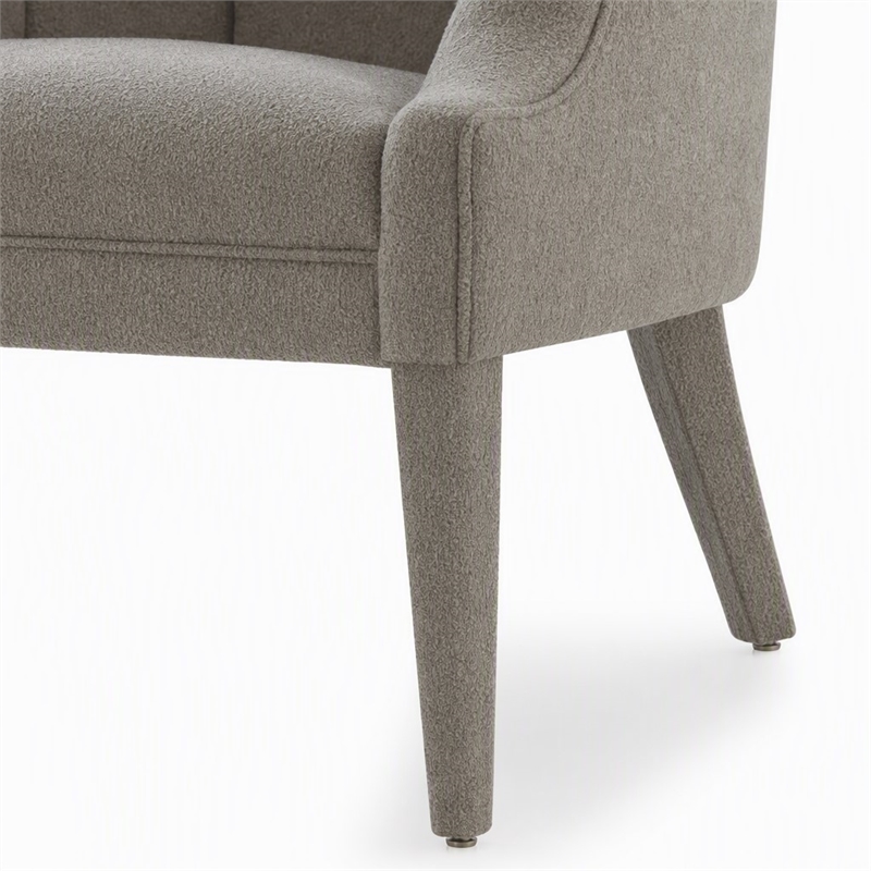 Pemberly Row Polyester Fabric Upholstered Accent Chair in Gray