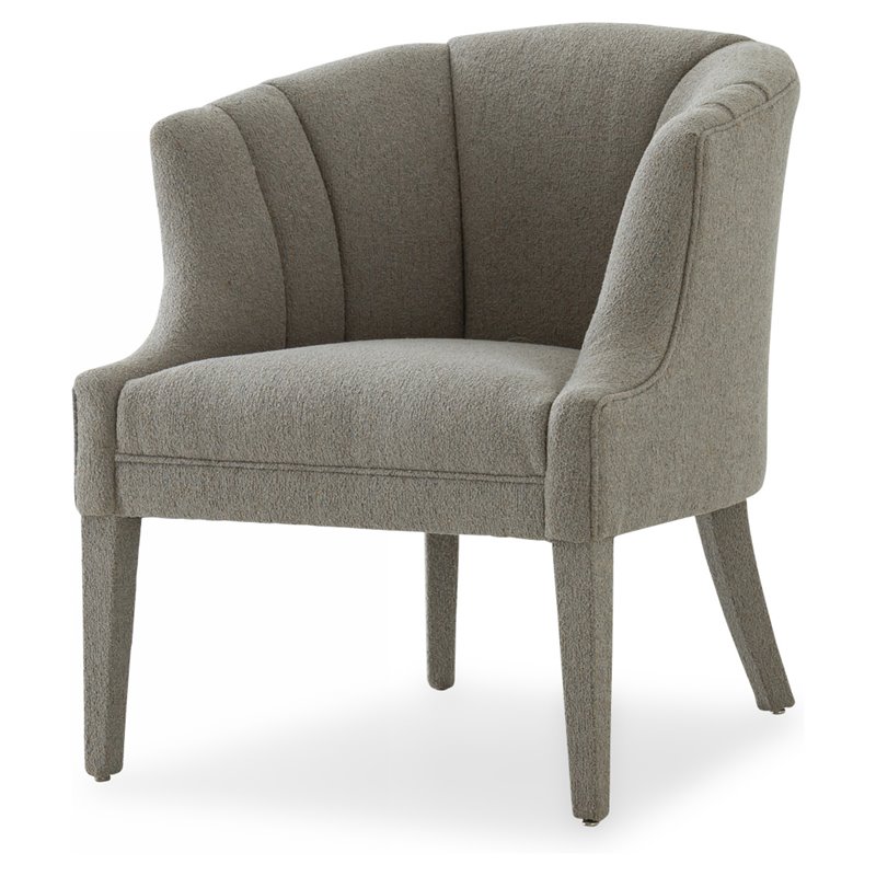 Pemberly Row Polyester Fabric Upholstered Accent Chair in Gray