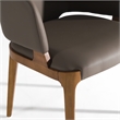 Pemberly Row Solid Wood & Leatherette Dining Arm Chair in Walnut/Brown