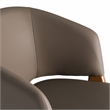 Pemberly Row Solid Wood & Leatherette Dining Arm Chair in Walnut/Brown