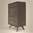 Pemberly Row 5-Drawer Dark Oak & Brass Modern Wood Chest