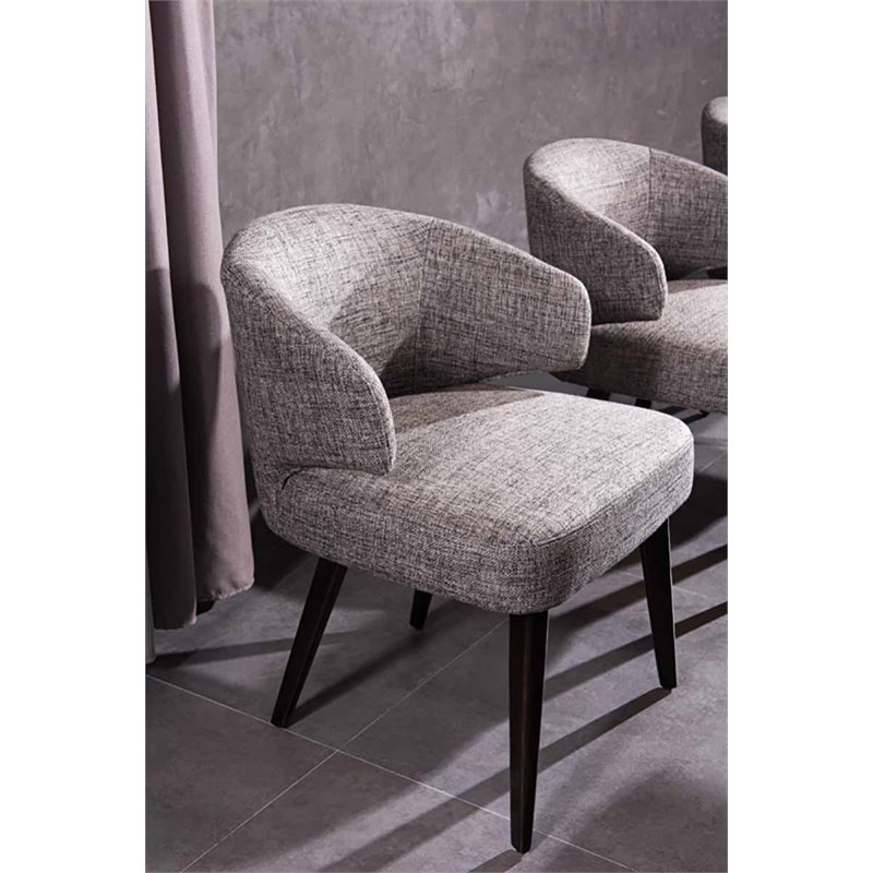 Pemberly Row Upholstered Gray Dining Chair with Engineered Wood Frame
