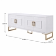 Pemberly Row MDF Wood Buffet in High Gloss White & Champagne Gold