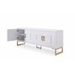 Pemberly Row MDF Wood Buffet in High Gloss White & Champagne Gold