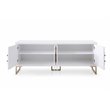 Pemberly Row MDF Wood Buffet in High Gloss White & Champagne Gold