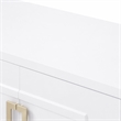 Pemberly Row MDF Wood Buffet in High Gloss White & Champagne Gold