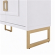 Pemberly Row MDF Wood Buffet in High Gloss White & Champagne Gold