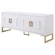 Pemberly Row MDF Wood Buffet in High Gloss White & Champagne Gold