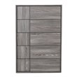 Pemberly Row 5-Drawer Modern MDF Chest in Matte Elm Gray Finish