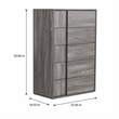 Pemberly Row 5-Drawer Modern MDF Chest in Matte Elm Gray Finish