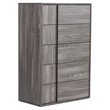 Pemberly Row 5-Drawer Modern MDF Chest in Matte Elm Gray Finish
