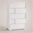 Pemberly Row 5-Drawer Modern Chest in White Gloss with Metal Legs