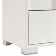 Pemberly Row 5-Drawer Modern Chest in White Gloss with Metal Legs