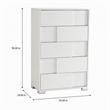 Pemberly Row 5-Drawer Modern Chest in White Gloss with Metal Legs