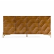Pemberly Row Modern Buffet with Gold Accents in Walnut Finish