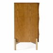 Pemberly Row Modern Buffet with Gold Accents in Walnut Finish