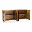 Pemberly Row Modern Buffet with Gold Accents in Walnut Finish