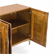 Pemberly Row Modern Buffet with Gold Accents in Walnut Finish
