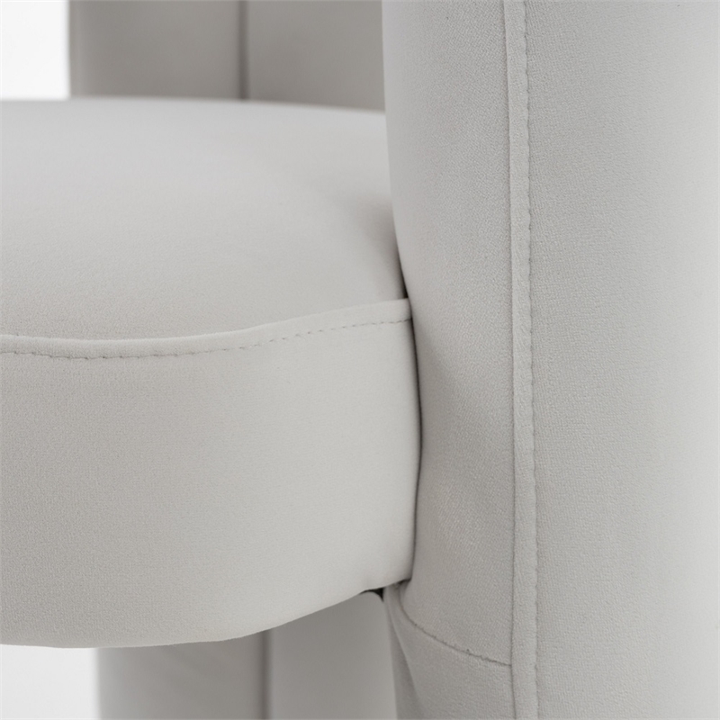 Pemberly Row Glam Velvet Upholstered Dining Chair in White