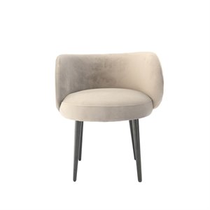 Pemberly Row Velvet & Metal Gray Upholstered Accent Chair