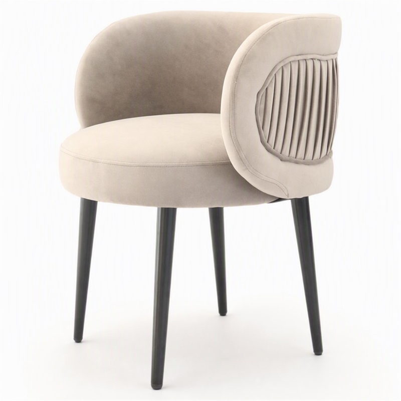 Pemberly Row Velvet & Metal Gray Upholstered Accent Chair