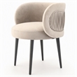 Pemberly Row Velvet & Metal Gray Upholstered Accent Chair