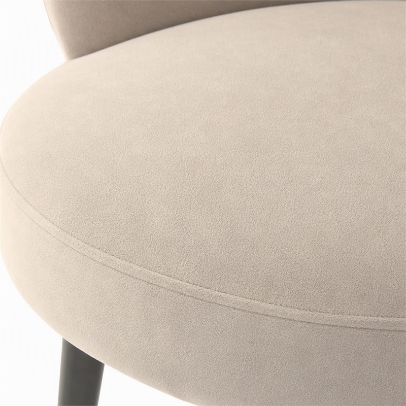Pemberly Row Velvet & Metal Gray Upholstered Accent Chair