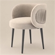 Pemberly Row Velvet & Metal Gray Upholstered Accent Chair