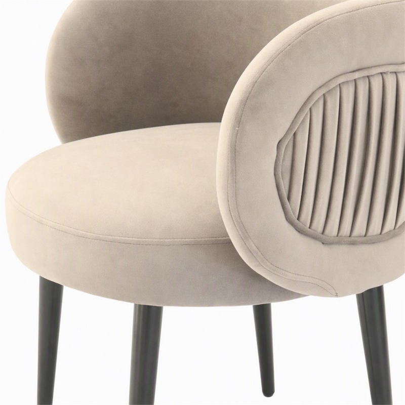 Pemberly Row Velvet & Metal Gray Upholstered Accent Chair