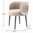 Pemberly Row Velvet & Metal Gray Upholstered Accent Chair