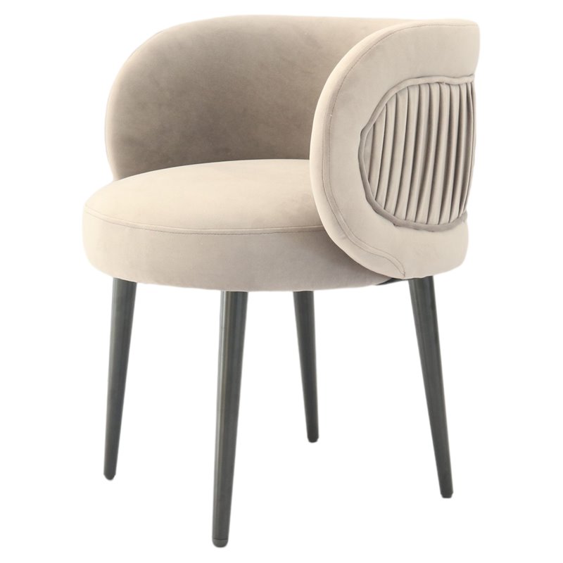 Pemberly Row Velvet & Metal Gray Upholstered Accent Chair