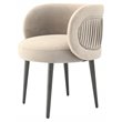 Pemberly Row Velvet & Metal Gray Upholstered Accent Chair