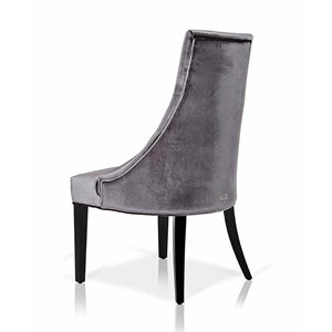 Pemberly Row 18&quot Wood & Velvet Gray Dining Chair Set of 2
