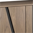 Pemberly Row Modern Stainless Steel and Wood Veneer Buffet in Walnut and Black
