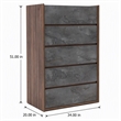 Pemberly Row 5-Drawer Soft Closing Wood Veneer Chest in Gray and Walnut